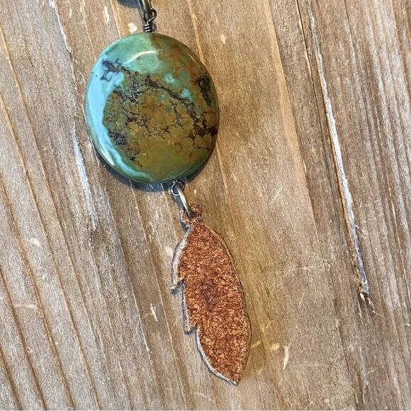 J.Forks Turquoise Pendant Necklace - Texas Artist Made - Picture 12 of 12